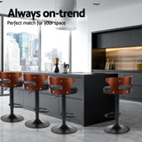 Artiss 4x Bar Stools Gas Lift Faux Leather BA-TW-8005-BKX4