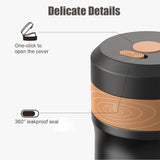 Insulated French Press Pot 320ml Outdoor Travel Portable Stainless Steel Insulated French Press Pot V1263-JX-7370