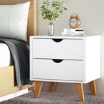 Artiss Bedside Table 2 Drawers - ANDERS White FURNI-G-SCAN-BS-WH-NT