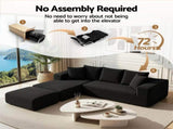 Artiss Modular Bed with Ottoman Sectional Boneless Couches for Living Room Corduroy Compressed SBED-K-CDY-5S-BK-ABC