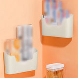 Plastic Wall Mount Storage Bin No Drill Cabinet Door Organizer With Adhesive Stickers For Kitchen V1369-AZ3-W-14933