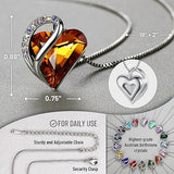 Infinity Love Heart Necklace, Birthstone Necklace for Women, Jewelry for Women with Healing V1164-325789