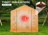 Greenhouse Walk-In Tunnel 3 Tier Planting Shelves 143x143x195cm Strong Stability with PE Cover V985-GREENHOUSE2