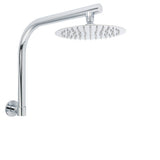 WELS 8" Round Rainfall Shower Head 360&deg Swivel Gooseneck Wall Arm Set V1233-A619KSR108