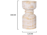 Contemporary Carved Loop Pillar Candleholder 30cm V637-92096CDL