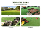 Artifical Grass, 3 x 5 ft Rug Green Turf, 1.38" Fake Door Mat Outdoor Patio Lawn Decoration, Easy to V952-RZCP1J3X5FT1TWKGWV0