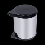 Kitchen Swing Pull Out Bin Stainless Steel Garbage Rubbish Waste Trash Can 14L V63-833611