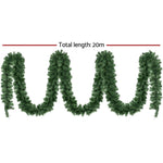 Jingle Jollys 20M Christmas Garland LED Lights Party Xmas Decorations 1400 Tips XM-TR-GAR-20M-LED