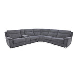 Large Sectional Corner Modular Lounge Suite in Fabric with Electric Recliner V43-SOF-HRLEY-GP