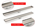 304 Stainless Steel 600mm Tile Insert Linear Shower Grate Floor Drain 50mm Waste V1233-LGTI01600D68