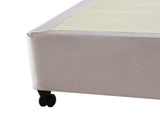 Mattress Base Ensemble Double Size Solid Wooden Slat in Beige with Removable Cover V43-BASE-DB-BG