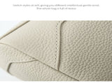 Beige Women Genuine First Layer Cowhide Boston Bag Fashionable Handheld Crossbody Shoulder Bag with V888-ELOSUNG43330