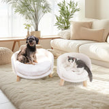 Pet Sofa Bed with Plush Cushion & Wooden Legs V767-XPET82-40CM