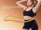 Yellow Weighted Soft Spring Hula Hoop with Silent Alloy Interior and Polyester Wrap for Home Gym V888-ELOSUNG43408