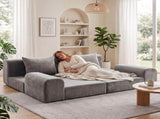 Artiss 5-in-1 Convertible Sofa Bed Floor Mattress Modular Boneless Curved Couch SB-B-COMP-2S-GY