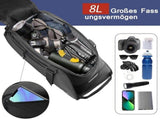 Waterproof Bike Trunk Bag 8 Liter, Black Rear Rack Bag with Reflective Elements and Detachable V1237-ZY-924-063