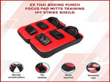 2 x Thai Boxing Punch Focus Pad Mitts Training Strike Shields Set V63-799317