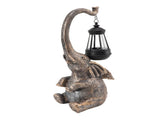 Elephant Statue Solar Powered LED Warm Light with Lantern Elephant Figurines for Gift Garden V1294-YM0901-3119230188111