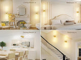 Gold Battery Operated Wall Sconce Set of 2, Rechargeable Wireless Wall Lights with Remote and Touch, V1171-CB-BOM001618