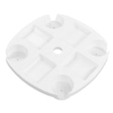 Beach Umbrella Table Tray White Round Umbrella Tray with 4 Cup Holder for Snack Drink V1294-YM0716-3111220184211