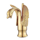 Swan-Shaped Bathroom Faucet Single-Handle Single-Hole Sink Faucet, Deck-Mounted, Short Model, V1107-113-02604-BRO-19CM