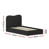 Artiss Bed Frame King Single Size Boucle DARA BFRAME-H-DARA-KS-BK-ABC