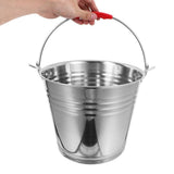 Plated Silver Stainless Steel Bucket with Handle Thick Heavy Bottom Rust Proof Water Container V1366-AZ2-W-12110