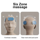 6-Zone Airbag Heat Therapy Head & Eye Massager Precise Kneading Relaxes Neck and Head, Three-Level V1232-TBAMY-001