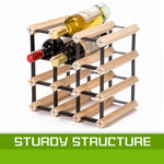 Timber Wine Rack Storage Cellar Organiser 12 Bottle V274-FT-WWR02-12