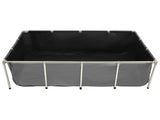 Canvas Fish Pond, 1781.3L Above Ground Fish Pond, PVC Koi Tank with Clear Viewing Panel, Rectangular V952-DSYCHSDTMC21LEAON002V0