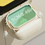 12L/Cute Wall-Mounted Trash Can with Lid, Odor Proof & No Drill Hanging Bin for Kitchen & Bathroom, V1385-LJT-002