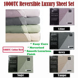 Ardor 1000TC Cotton Rich Reversible Sheet Set Taupe KING V442-INT-SHEETS-REVERSIBLE-TAUPE-KI