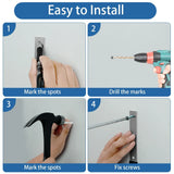 6Pcs Garage Utility Hook Wall Mount Bicycle Hook Stand 50lbs Support Capacity Anti-Slip Coating V1308-DSZKI-962