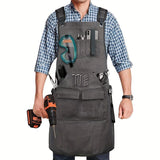 Waterproof Apron Utility Apron Work Apron Industrial Apron Tool Storage Apron - Black - Size regular V1106-144-44430-BLK-REGULAR