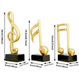 Desktop Decor,3 Pieces Music Note Resin Sculpture Table Statue Indoor Centerpiece Ornament Piano V1192-AZ-W-28050