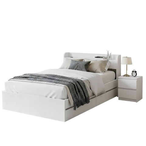 Artiss Single Bed Frame and Bedside Table WBED-AURA-S-FURNI-AB