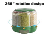Food Grain Container Large Capacity 9L 6 Grid Rotatable Rice Dispenser Sealed Grain Food V1294-YM0523-10341434