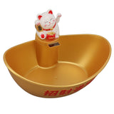 Gold Ingot Solar Energyy Cat Ornament Solar Wealth Welcome Waving Hand Fortune Cat Statue Good V1294-YM0901-3115230106311
