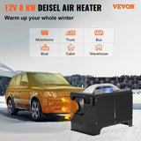 VEVOR Diesel Air Heater 8KW, All in One 12V Truck Heater, Parking Heater with Black LCD, Remote V952-ZDJRQXHK8KWXKHYJ1V0