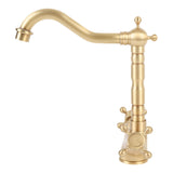 Basin Faucet Short Brass Double Handle Cold Hot Water Swivel Sink Faucet for Kitchen Bathroom V1294-YM0901-3112250016111