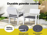 Gardeon Outdoor Dining Set 5 Piece Aluminum WPC Tabletop Patio Furniture FF-DINING-ALU-5SET-WH