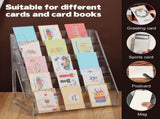 Greeting Card Display Stand 5Tier Acrylic Card Display Rack Storage Sticker Organizer Bookmarks V1366-AZ2-W-24034