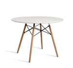 Wood Dining Table for 2-4 People,80cm DIA Modern Round Kitchen Table with Wood Legs for Dining Room, V541-AWS-017-1