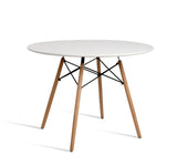 Wood Dining Table for 2-4 People,80cm DIA Modern Round Kitchen Table with Wood Legs for Dining Room, V541-AWS-017-1