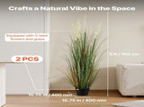 Artificial Grass Plant, 2 Pack 1499mm Faux Reed Flower Grass in Pot, Premium PVC Fake Greenery V952-DPKLWHLS59IND2ABK001V0