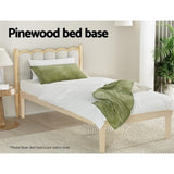 Artiss Bed Frame Single Size Wooden Base Mattress Platform Timber Pine BRUNO WBED-BRUNO-S-WD