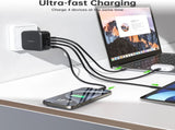 CHOETECH PD6055 GAN USB-C USB-A 70w Travel Charger V28-ELECHOPD6055