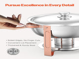 Chafing Dish Buffet Set, 5 Qt 4 Pack, Stainless Steel Chafer with 4 Full Size Pans, Round Catering V952-YXBXGSTGK4JTIXCAPV0