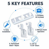10Pcs Sliding Closet Door Roller Kit Quiet and Smooth Sturdy and Enduring Closet for 3/4inch to V1366-AZ2-W-15053