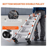 Telescoping Ladder A Frame, 13 FT Compact Aluminum Extension Ladder, Multi-Function Portable V952-DGNAZXYST40MJ7HIQV0